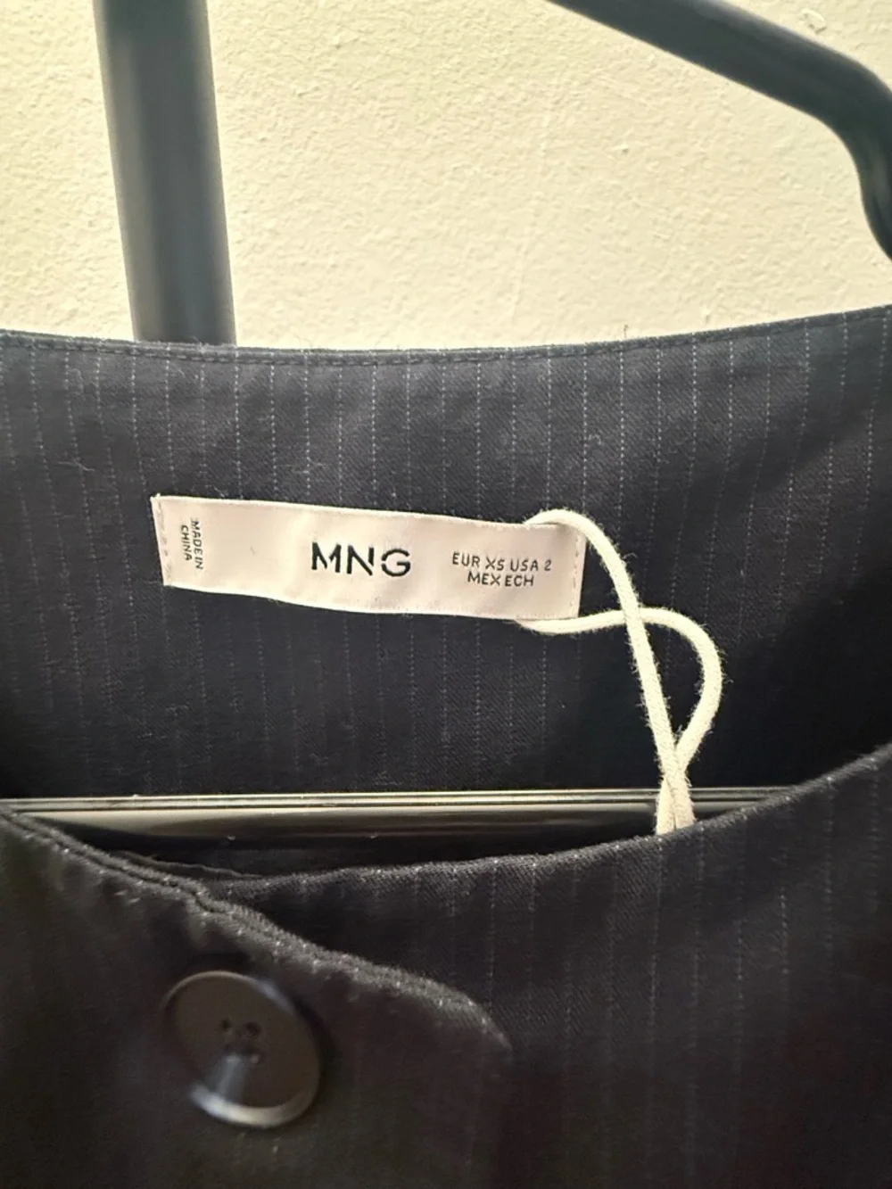 Mango Sleeveless Navy Pinstripe Mini Dress - Picture 5 of 5